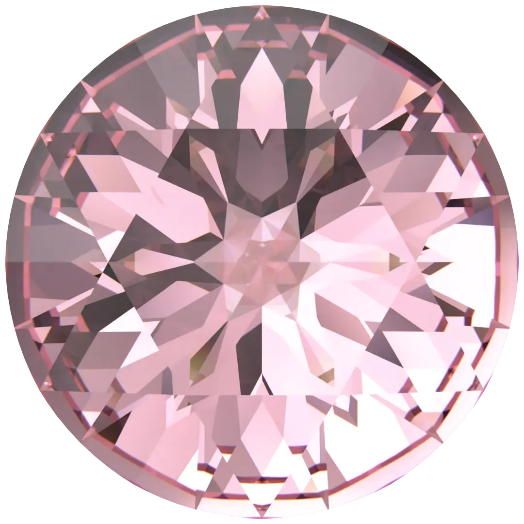 Serinity Chatons Round Stones Rose Cut (1401) Light Rose Ignite UNFOILED - Bluestreak Crystals