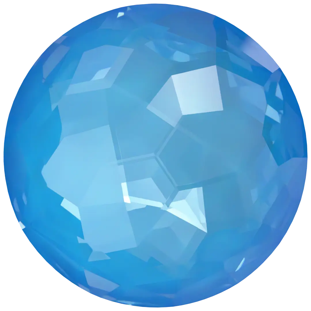 Swarovski Chatons Round Stones Fantasy (1383) Crystal Electric Blue Ignite UNFOILED - Bluestreak Crystals