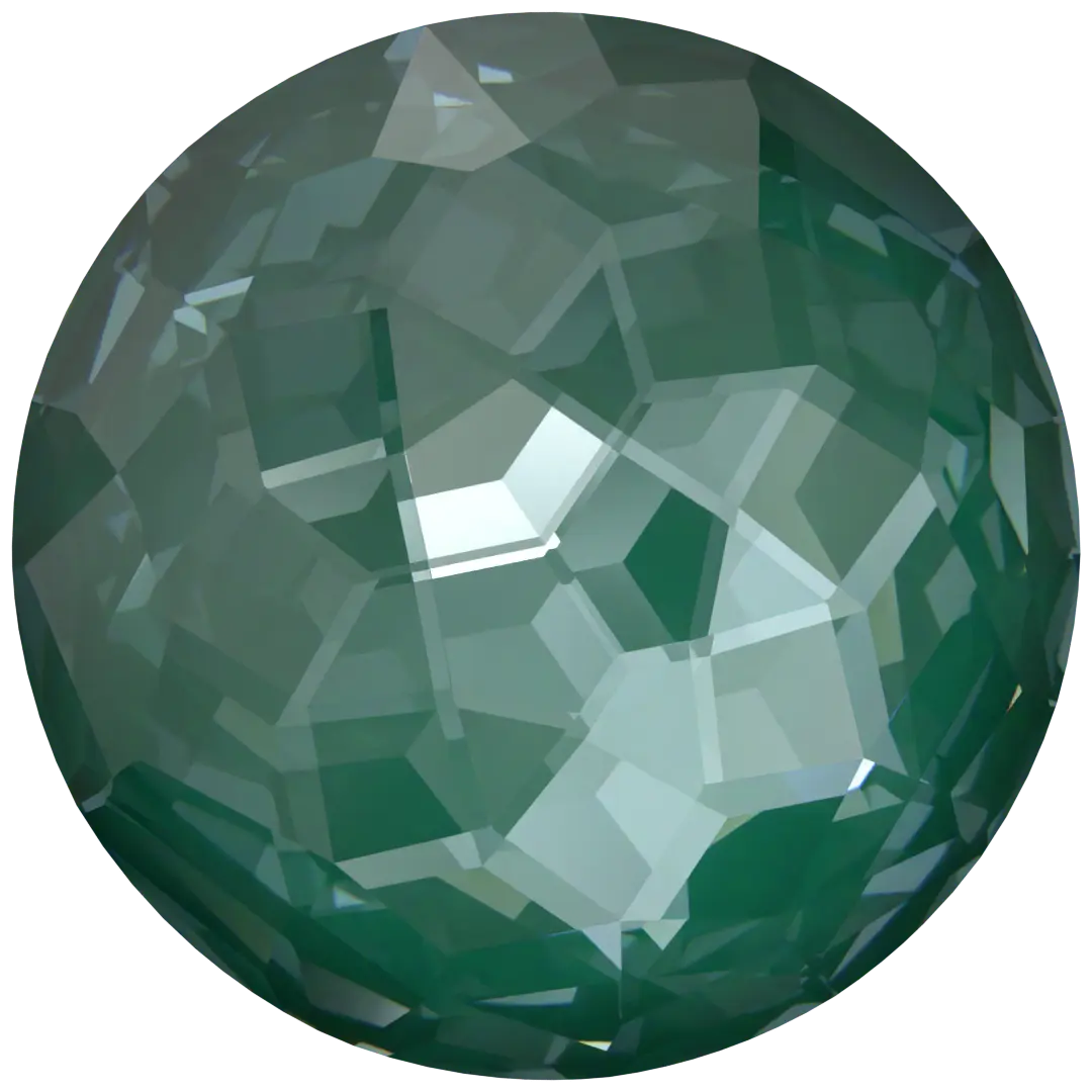 Serinity Chatons Round Stones Thin (1383) Crystal Pine Green Ignite UNFOILED - Bluestreak Crystals