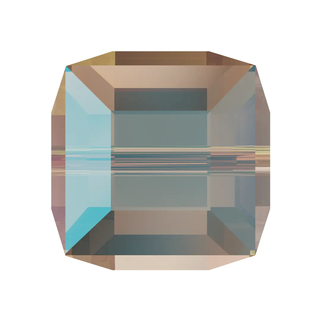 Serinity Crystal Beads Cube (5601) Light Colorado Topaz Shimmer B - Bluestreak Crystals