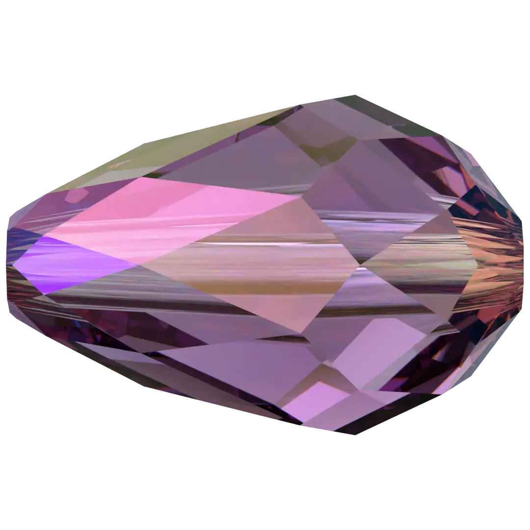 Swarovski Crystal Beads Drop (5500) Amethyst Shimmer 2X - Bluestreak Crystals