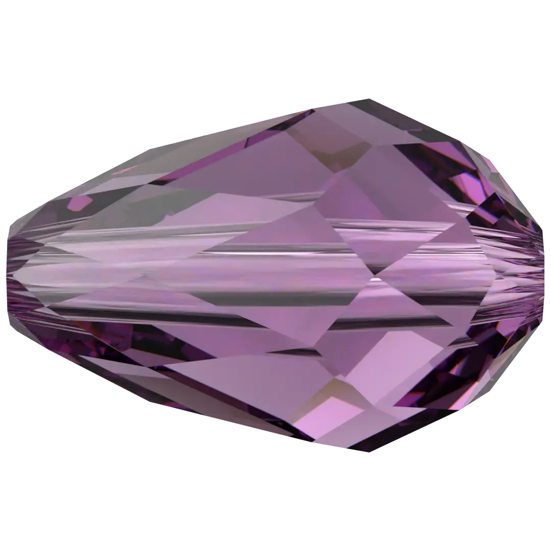 Swarovski Crystal Beads Drop (5500) Amethyst - Bluestreak Crystals