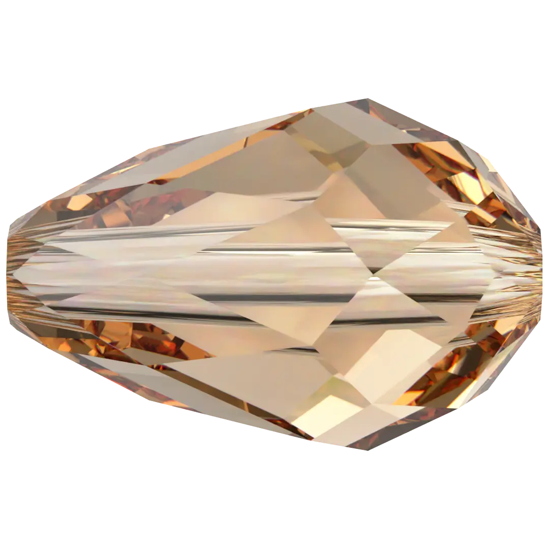 Swarovski Crystal Beads Drop (5500) Light Colorado Topaz - Bluestreak Crystals