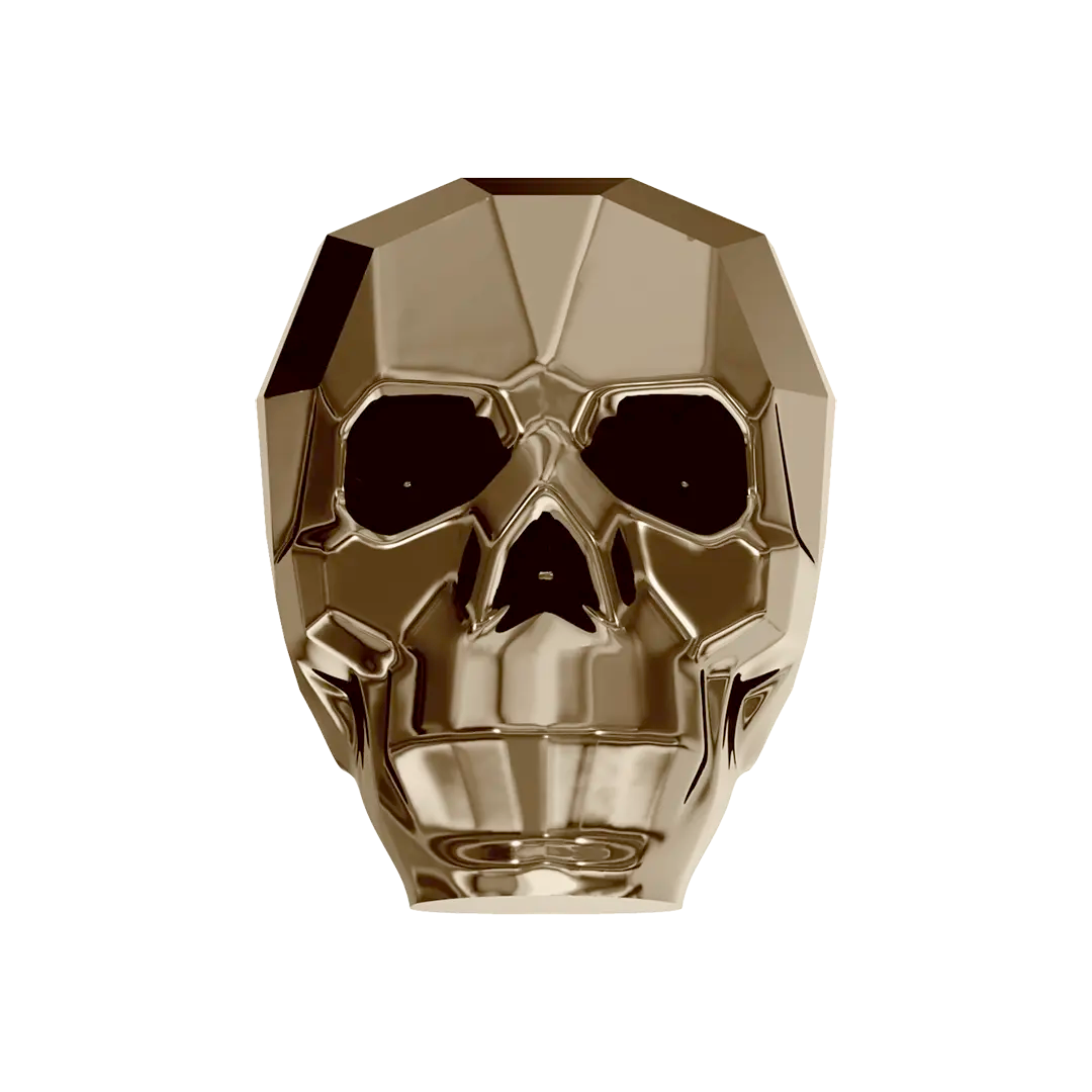 Serinity Crystal Beads Skull (5750) Crystal Metallic Light Gold 2X - Bluestreak Crystals