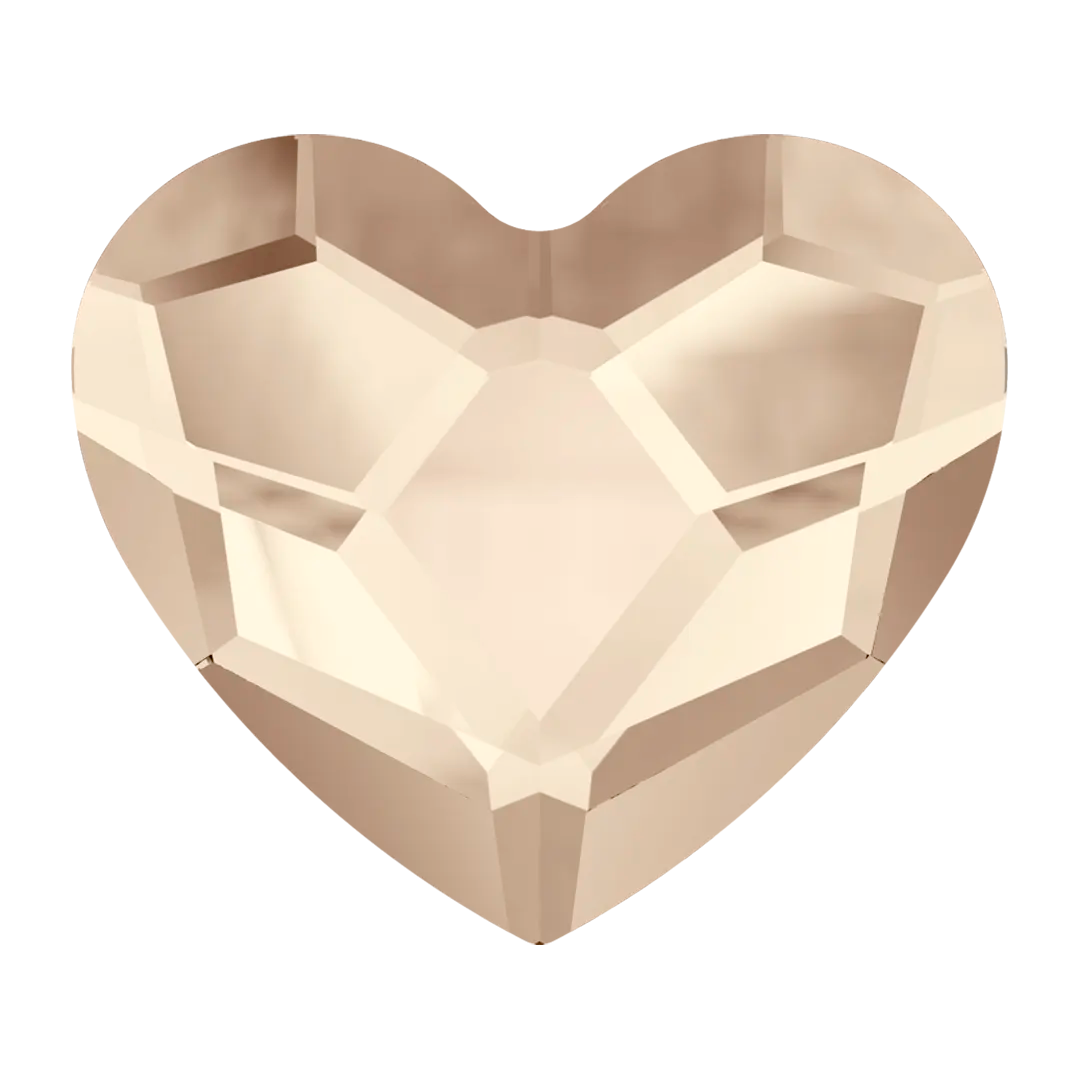 Swarovski Flat Back Crystals Non Hotfix Heart (2808) Light Silk - Bluestreak Crystals