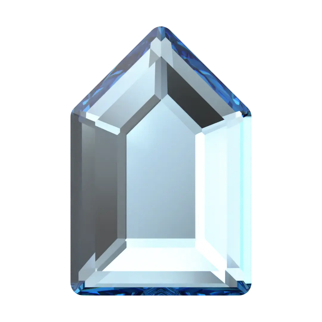Serinity Flat Back Crystals Non Hotfix Large Pentagon (2774) Aquamarine - Bluestreak Crystals