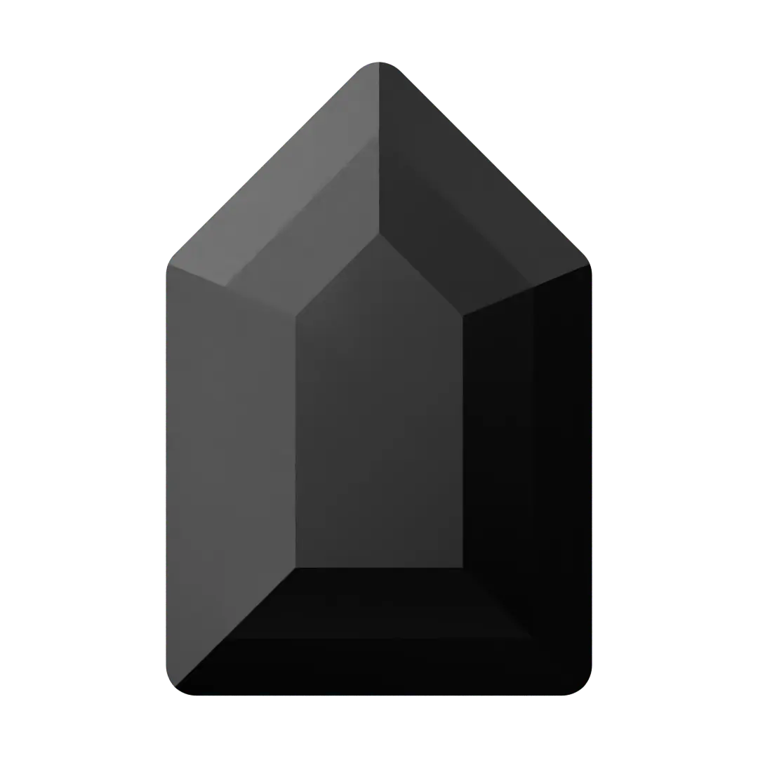 Serinity Flat Back Crystals Non Hotfix Large Pentagon (2774) Jet UNFOILED - Bluestreak Crystals