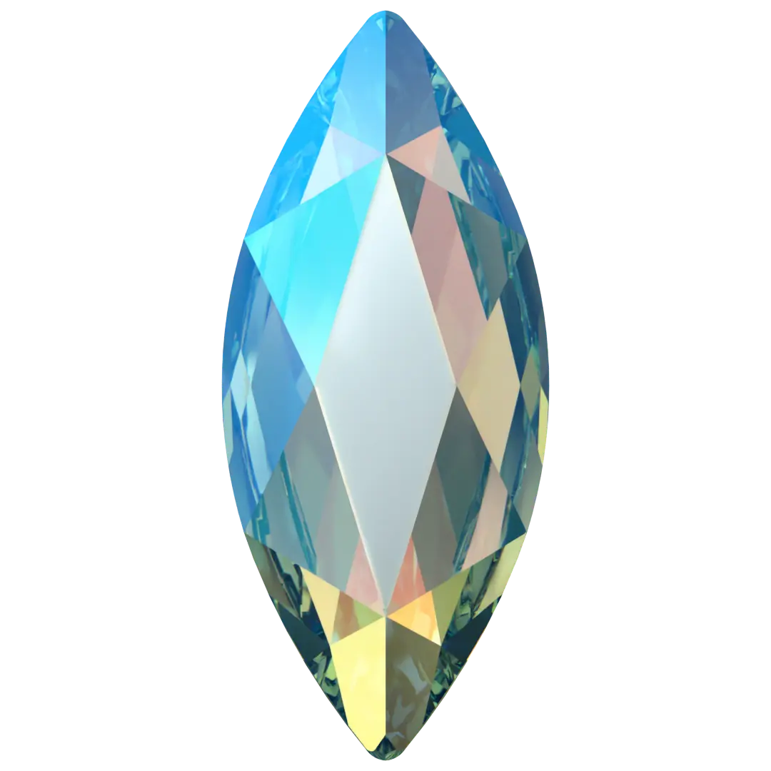 Serinity Flat Back Crystals Non Hotfix Marquise (2201) Aquamarine Shimmer - Bluestreak Crystals