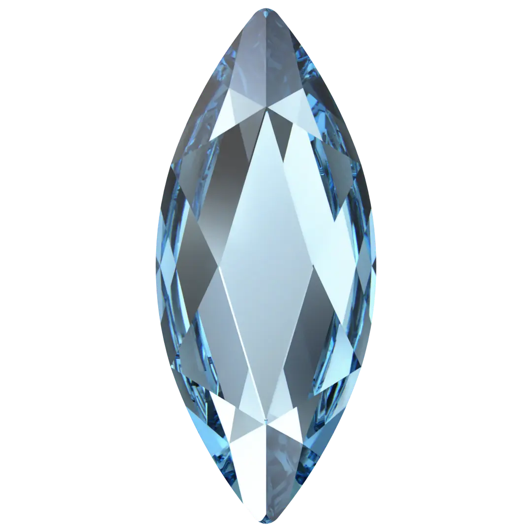 Serinity Flat Back Crystals Non Hotfix Marquise (2201) Aquamarine - Bluestreak Crystals