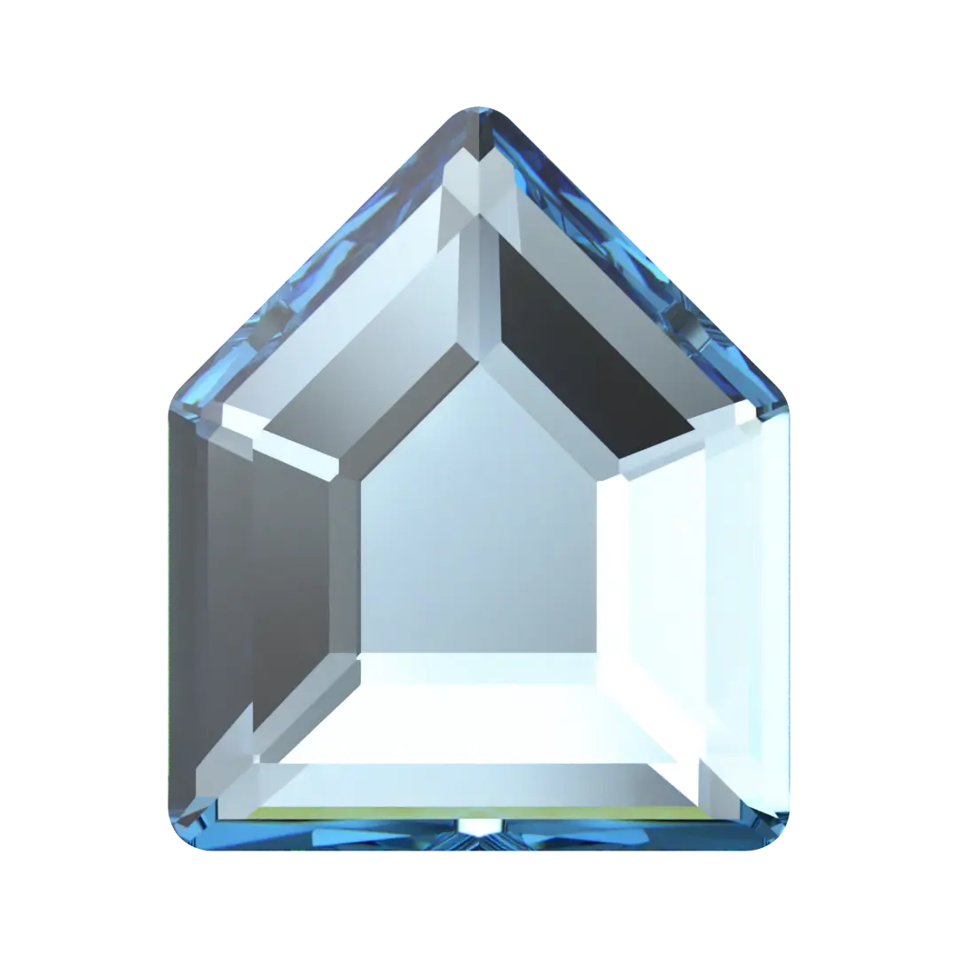 Serinity Flat Back Crystals Non Hotfix Small Pentagon (2775) Aquamarine - Bluestreak Crystals
