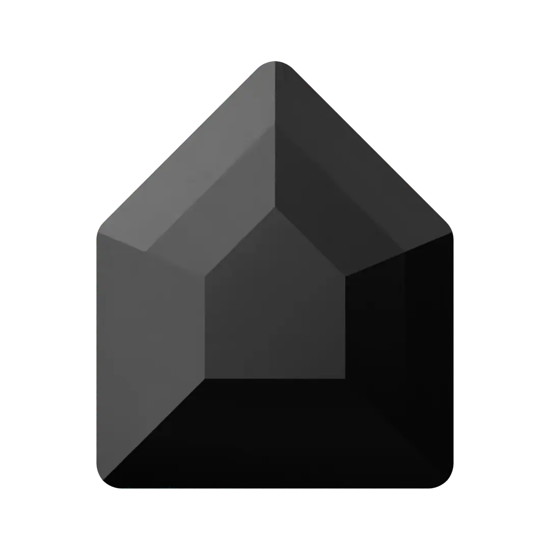 Serinity Flat Back Crystals Non Hotfix Small Pentagon (2775) Jet UNFOILED - Bluestreak Crystals