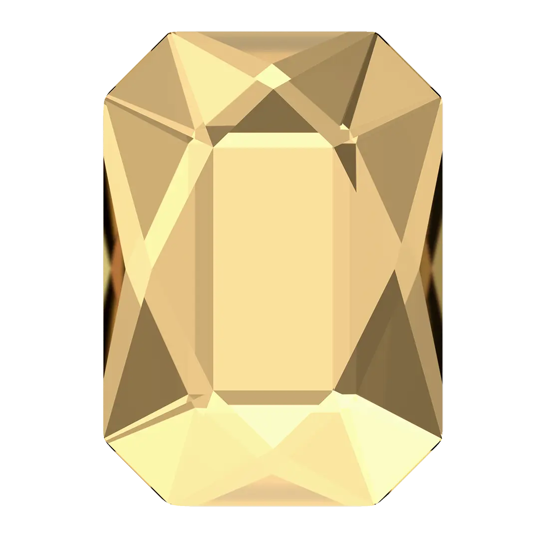 Swarovski Flat Back Crystals Non Hotfix Emerald Cut (2602) Crystal Golden Shadow - Bluestreak Crystals