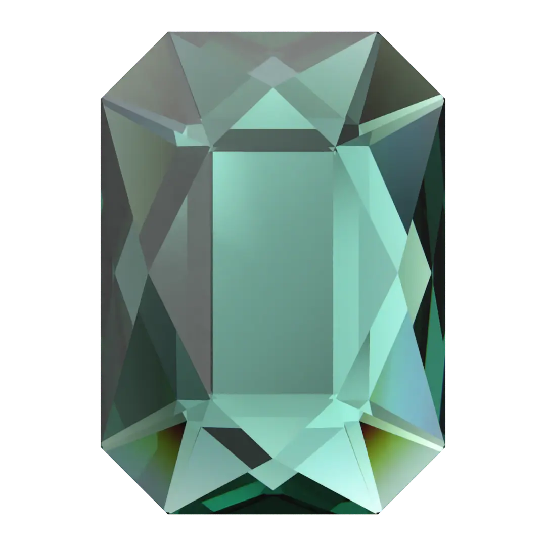 Serinity Flat Back Crystals Non Hotfix Emerald Cut (2602) Emerald - Bluestreak Crystals