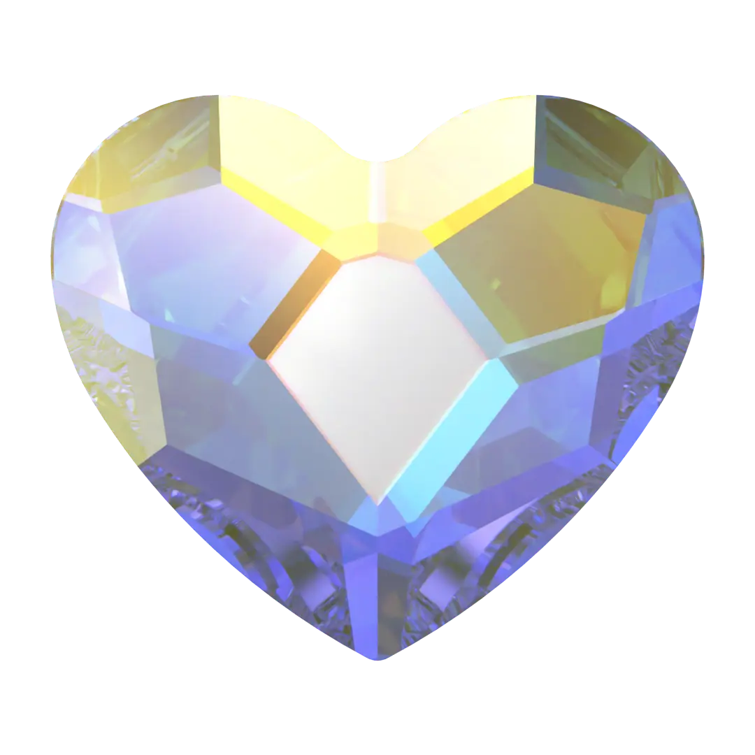 Serinity Hotfix Flat Back Crystals Heart (2808) Crystal AB - Bluestreak Crystals
