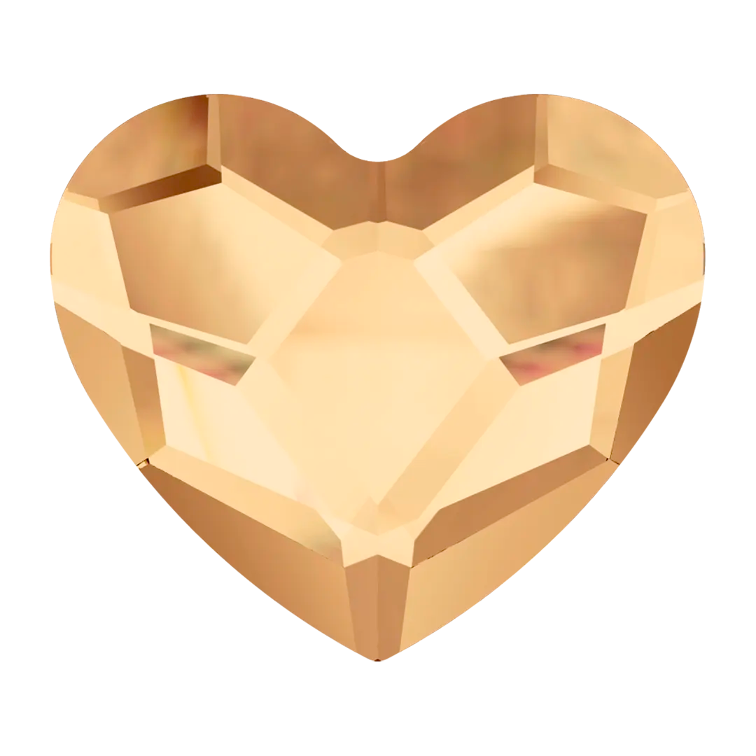 Serinity Flat Back Crystals Non Hotfix Heart (2808) Crystal Golden Shadow - Bluestreak Crystals