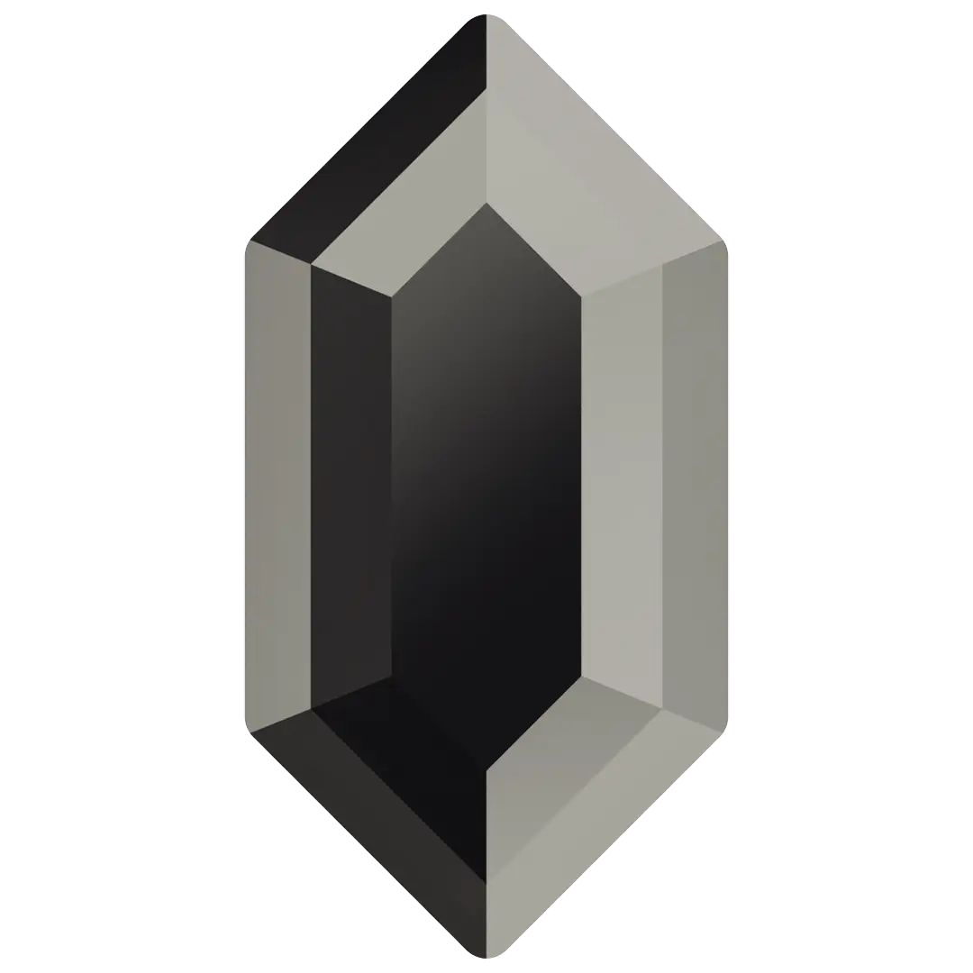 Serinity Hotfix Flat Back Crystals Large Hexagon (2776) Jet Hematite - Bluestreak Crystals