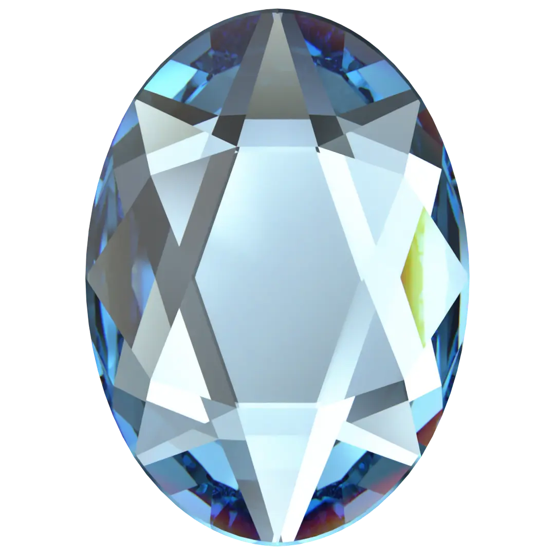Serinity Flat Back Crystals Non Hotfix Oval (2603) Aquamarine - Bluestreak Crystals