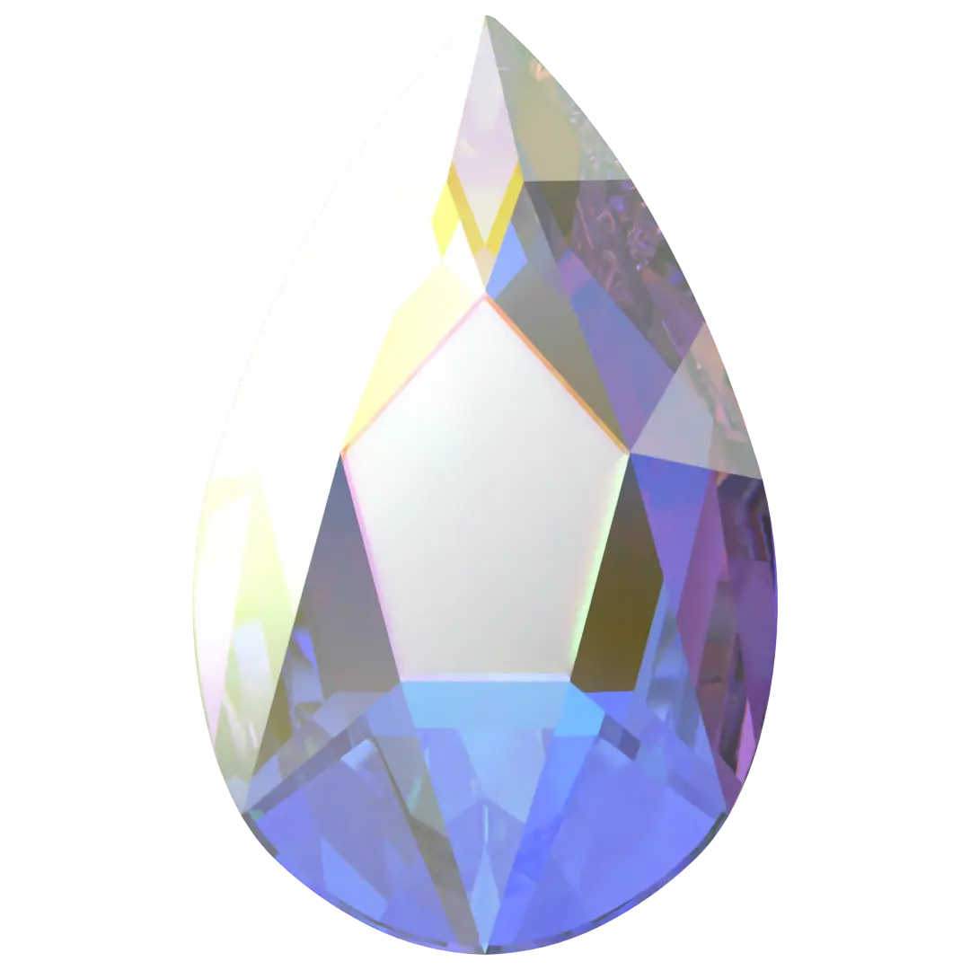 Serinity Flat Back Crystals Non Hotfix Pear (2303) Crystal AB - Bluestreak Crystals