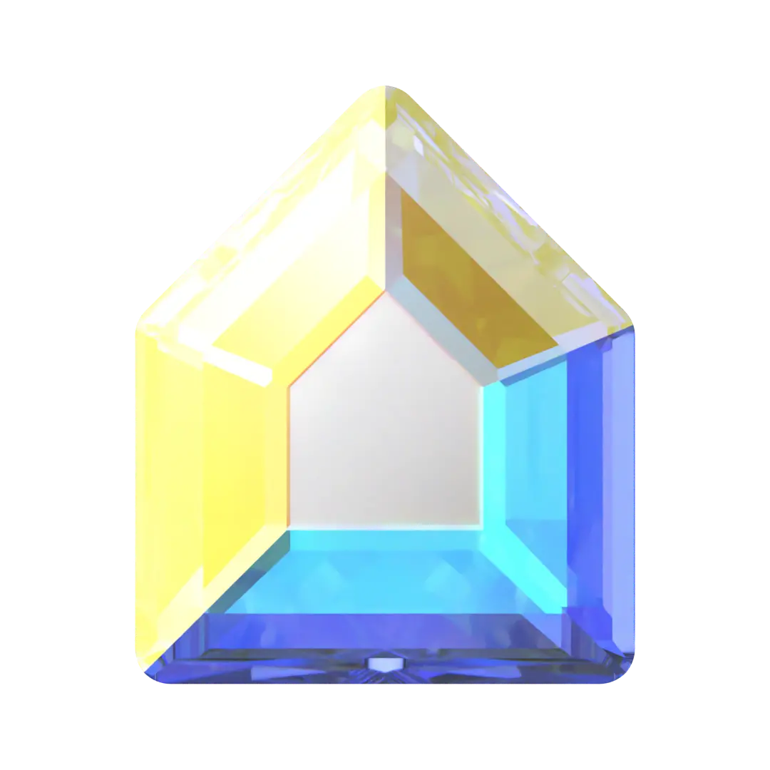 Serinity Hotfix Flat Back Crystals Small Pentagon (2775) Crystal AB - Bluestreak Crystals