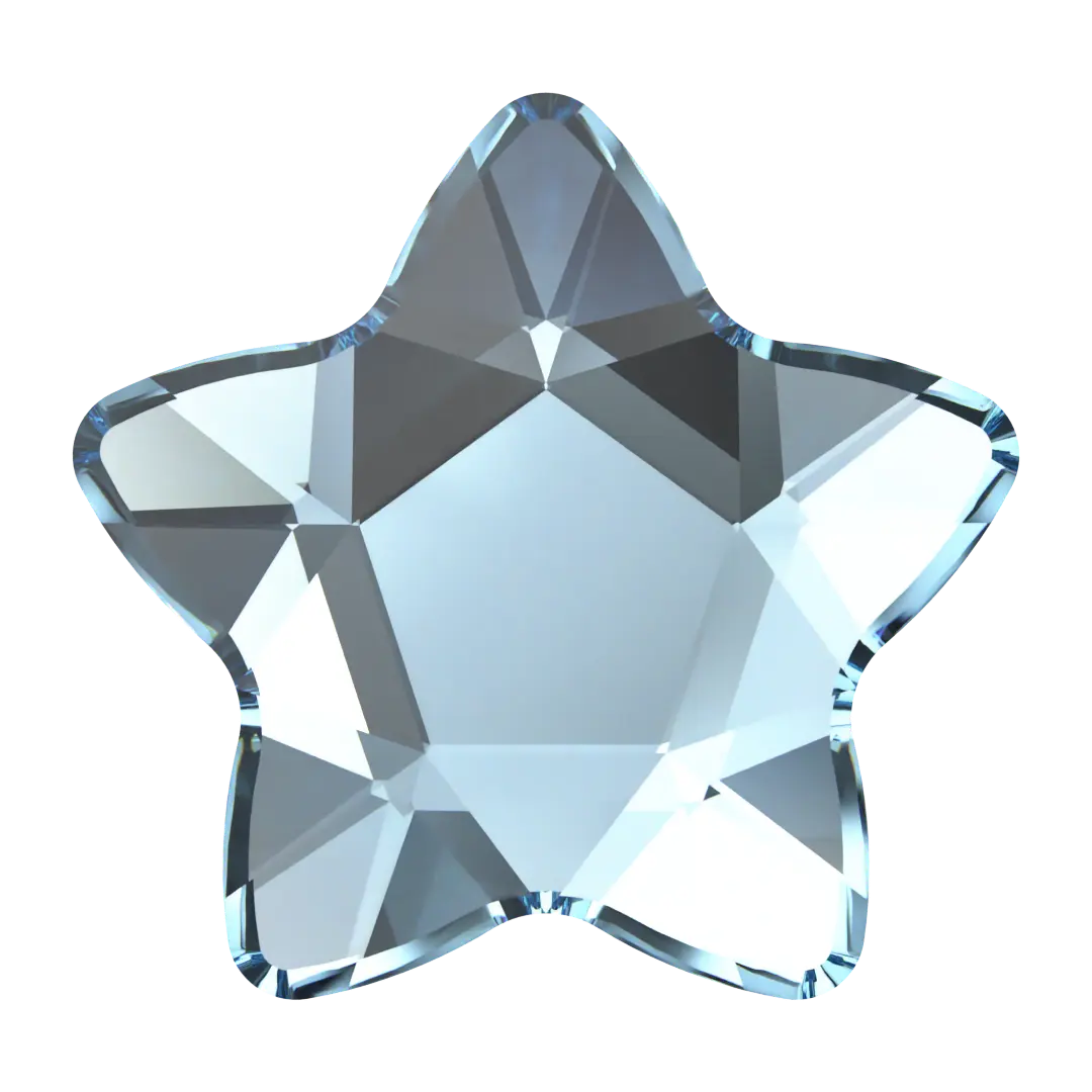 Serinity Hotfix Flat Back Crystals Star Flower (2754) Aquamarine - Bluestreak Crystals