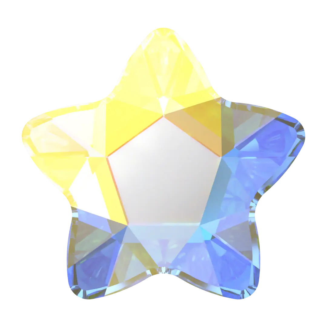 Swarovski Flat Back Crystals Non Hotfix Star Flower (2754) Crystal AB - Bluestreak Crystals