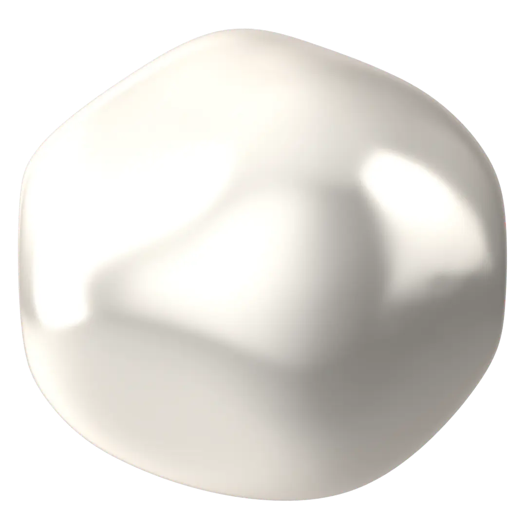 Serinity Pearls Baroque Round (5841) Crystal White - Bluestreak Crystals