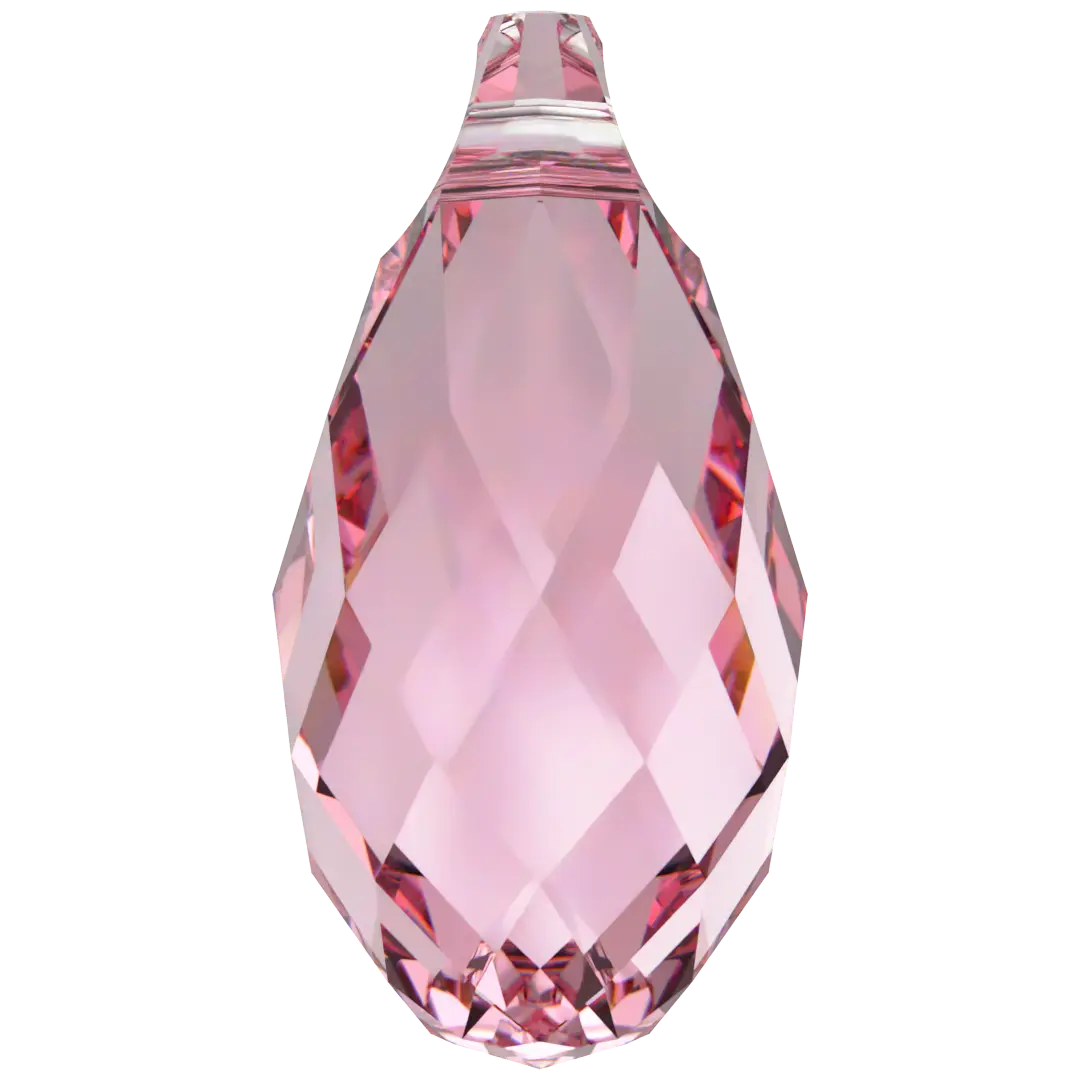 Serinity Pendants Briolette (6010) Light Rose - Bluestreak Crystals