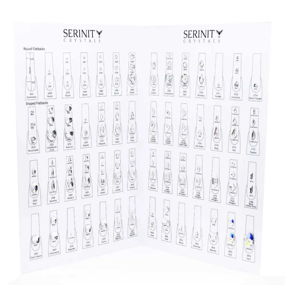 Serinity Rhinestones Nail Art Chart - Bluestreak Crystals