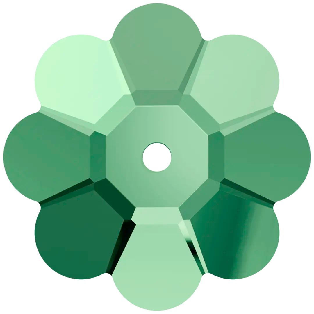 Serinity Sew On Crystals Daisy Spacer (3700) Majestic Green UNFOILED - Bluestreak Crystals