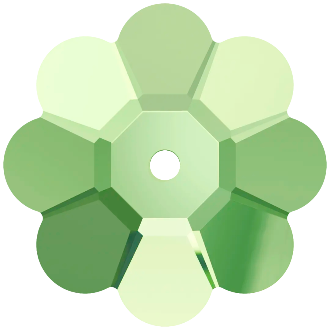 Serinity Sew On Crystals Daisy Spacer (3700) Peridot UNFOILED - Bluestreak Crystals