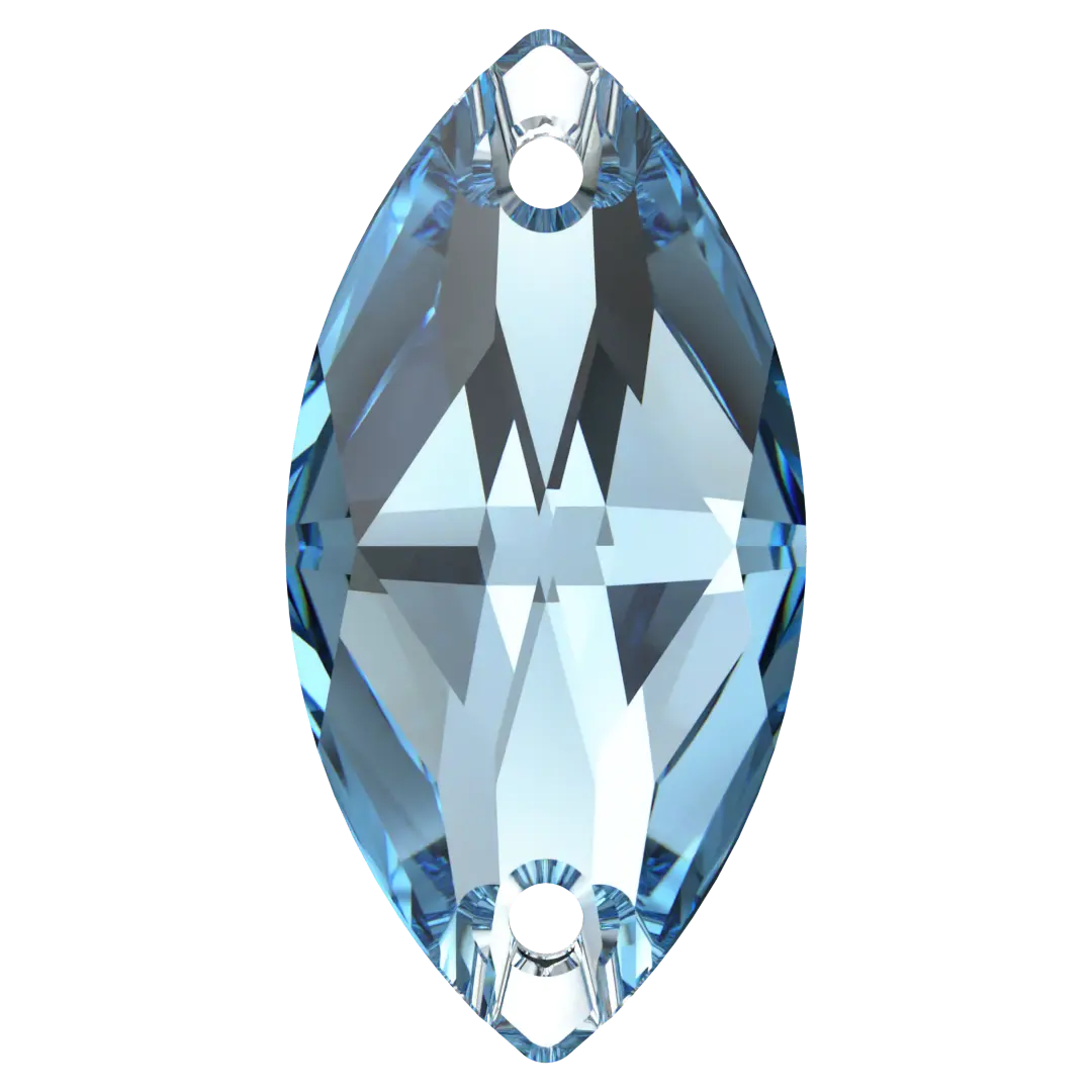 Serinity Sew On Crystals Navette (3223) Aquamarine - Bluestreak Crystals