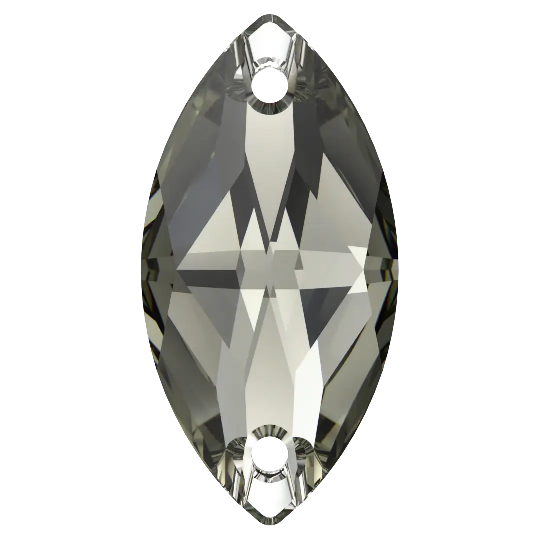 Serinity Sew On Crystals Navette (3223) Black Diamond - Bluestreak Crystals