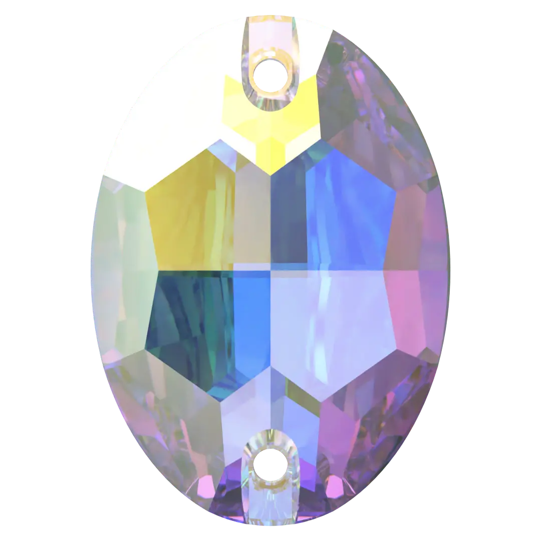 Serinity Sew On Crystals Oval (3210) Crystal AB - Bluestreak Crystals
