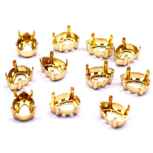 Sew-on Setting for Baroque Pear Fancy Stone Gold Colour - Bluestreak Crystals