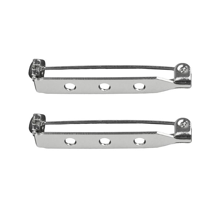 Silver Plated Bar Brooch Pins - Bluestreak Crystals
