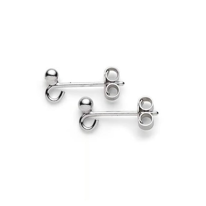 Silver Plated Post & Scroll Ear Wires - Bluestreak Crystals