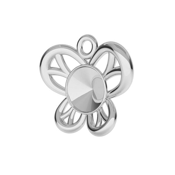 Sterling Silver (925) Butterfly Pendant Setting for Rivoli Chatons SS29 - Bluestreak Crystals