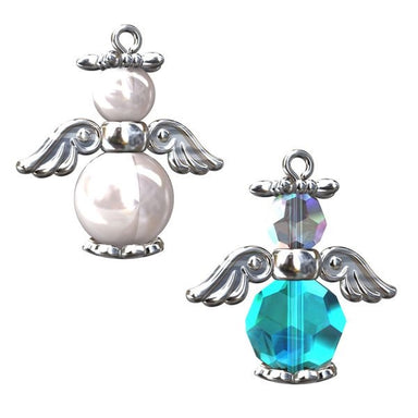 Sterling Silver (925) Double Wing Charms - Bluestreak Crystals