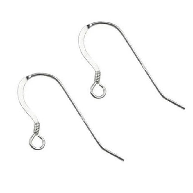 Sterling Silver (925) Fish Hook Ear Wires - Bluestreak Crystals