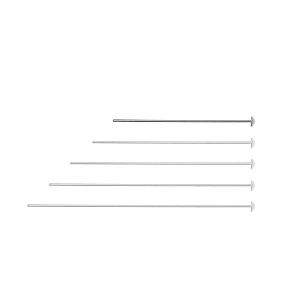 Sterling Silver (925) Flat End Headpins - Bluestreak Crystals