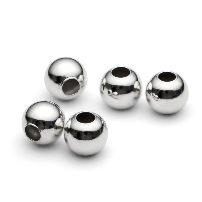 Sterling Silver (925) Smooth Round Beads - Bluestreak Crystals