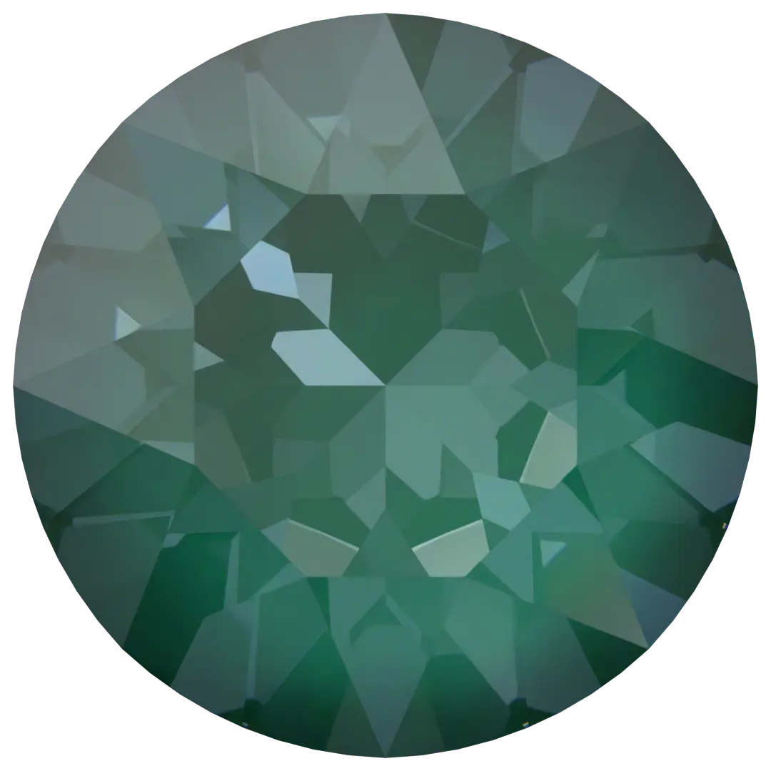 Swarovski Chatons Round Stones (1028 & 1088) Crystal Pine Green Ignite UNFOILED - Bluestreak Crystals