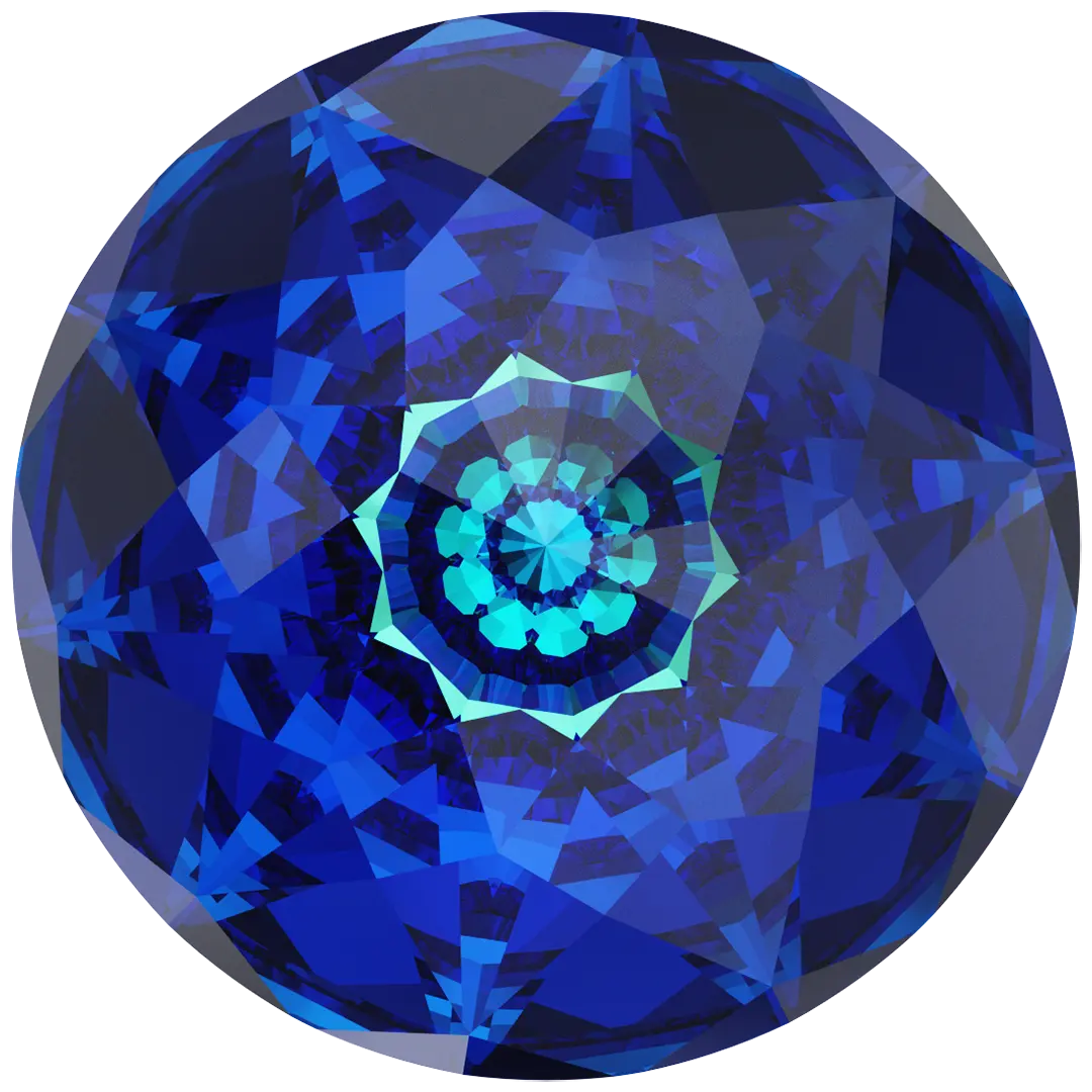 Swarovski Chatons Round Stones Dome (1400) Crystal Bermuda Blue - Bluestreak Crystals