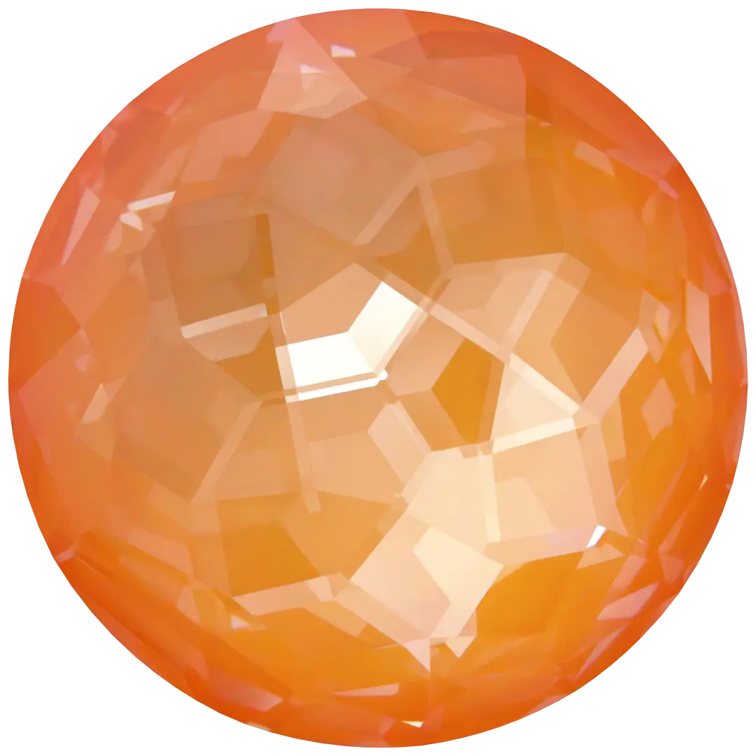 Serinity Chatons Round Stones Thin (1383) Crystal Mango Ignite UNFOILED - Bluestreak Crystals