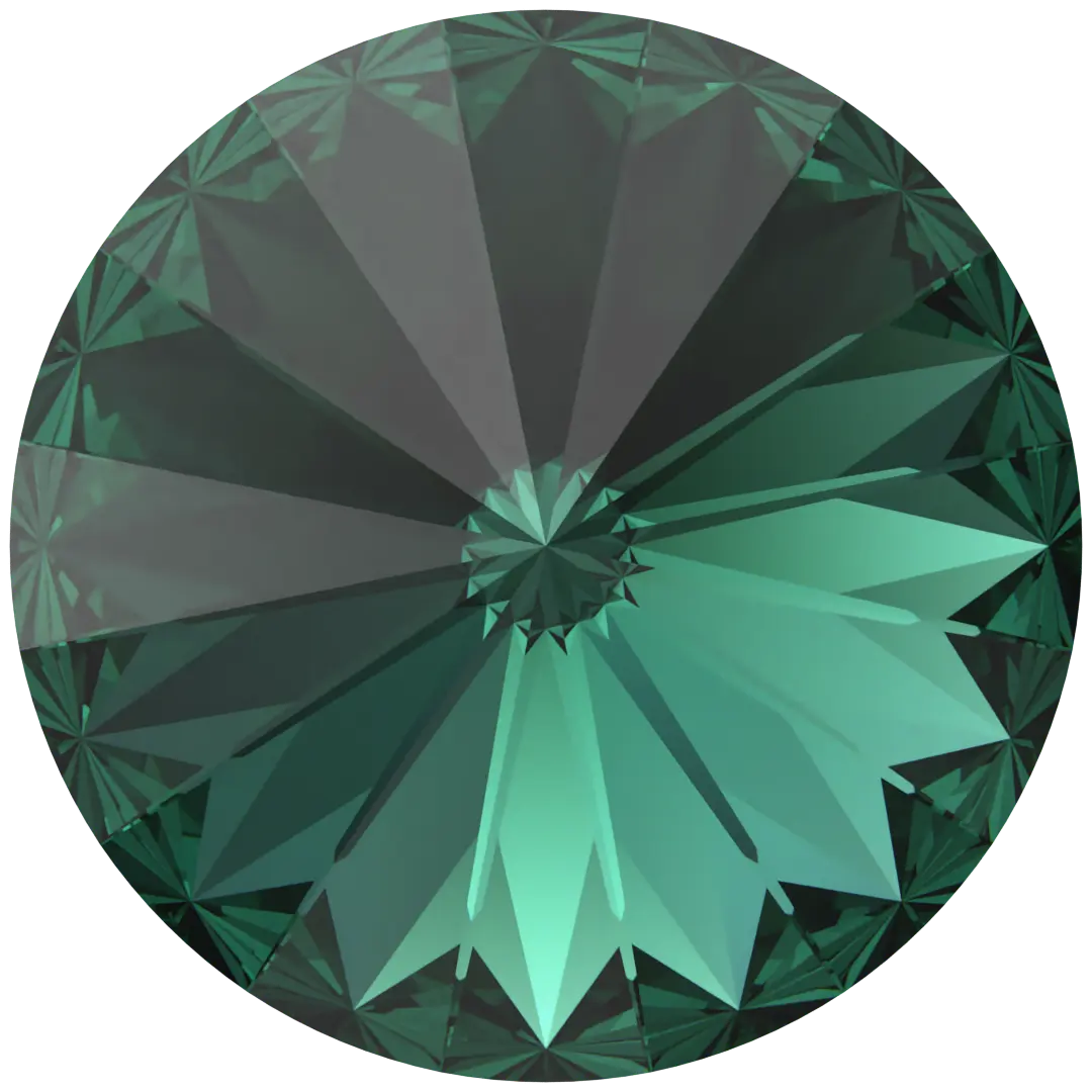 Swarovski Chatons Round Stones Rivoli (1122) Emerald - Bluestreak Crystals