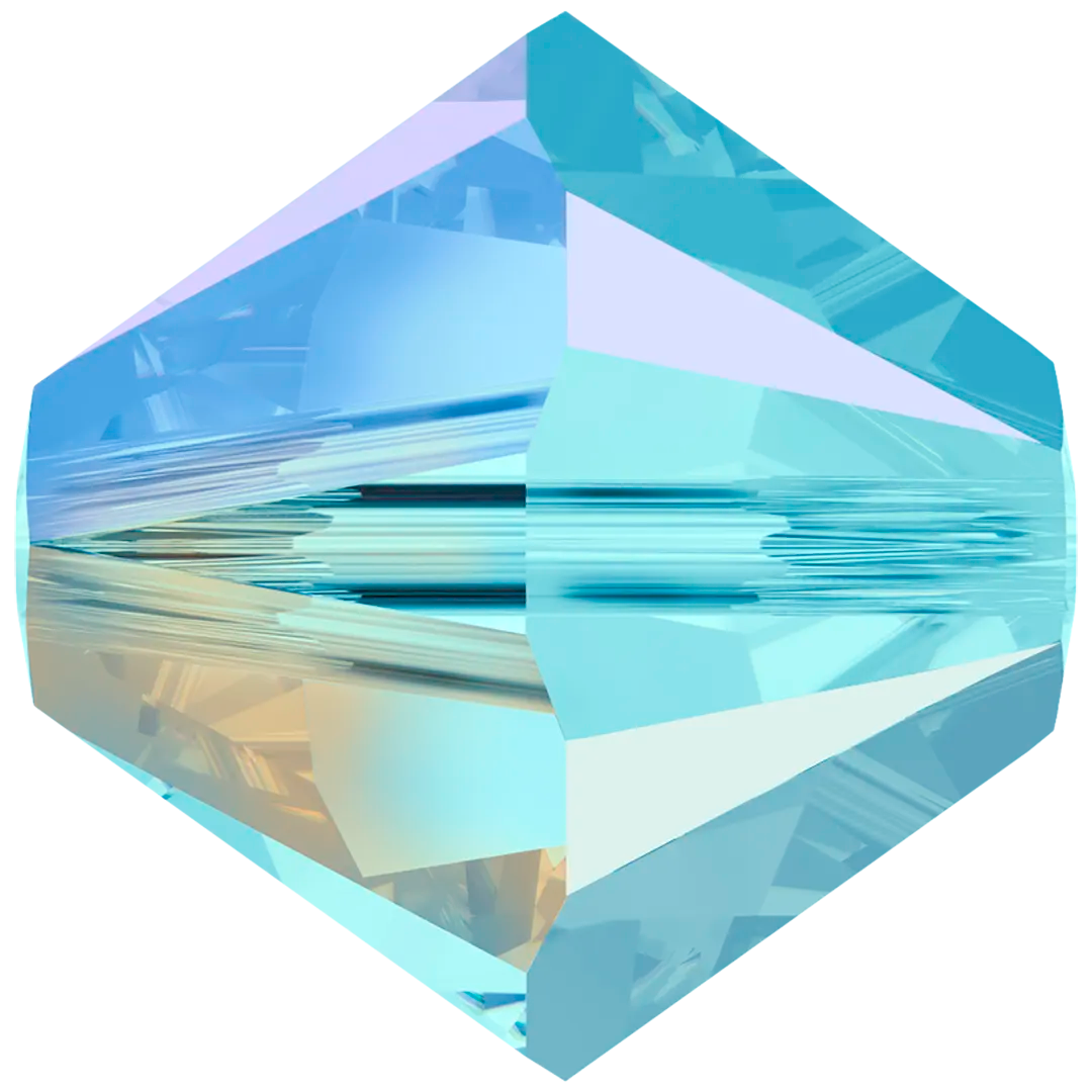 Swarovski Crystal Beads Bicone (5328) Aquamarine AB - Bluestreak Crystals