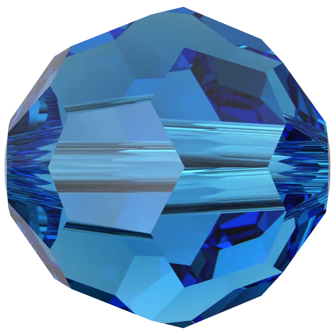 Swarovski Crystal Beads Round (5000) Capri Blue - Bluestreak Crystals