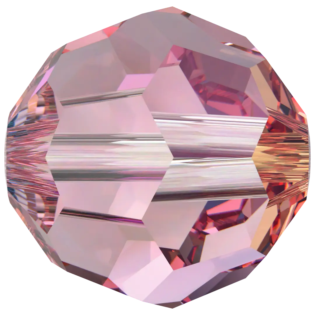 Swarovski Crystal Beads Round (5000) Light Rose Shimmer - Bluestreak Crystals