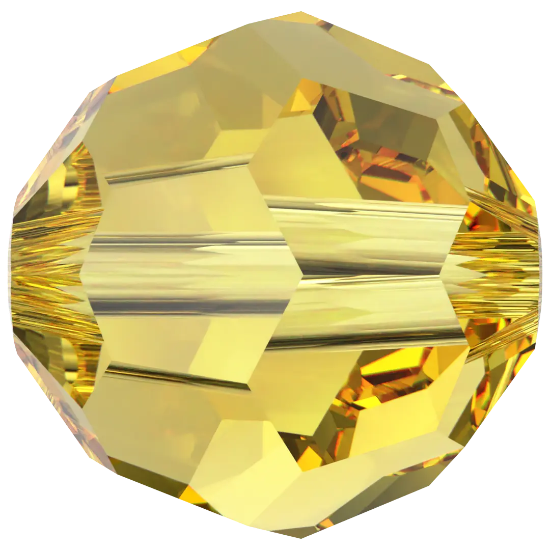 Swarovski Crystal Beads Round (5000) Light Topaz - Bluestreak Crystals
