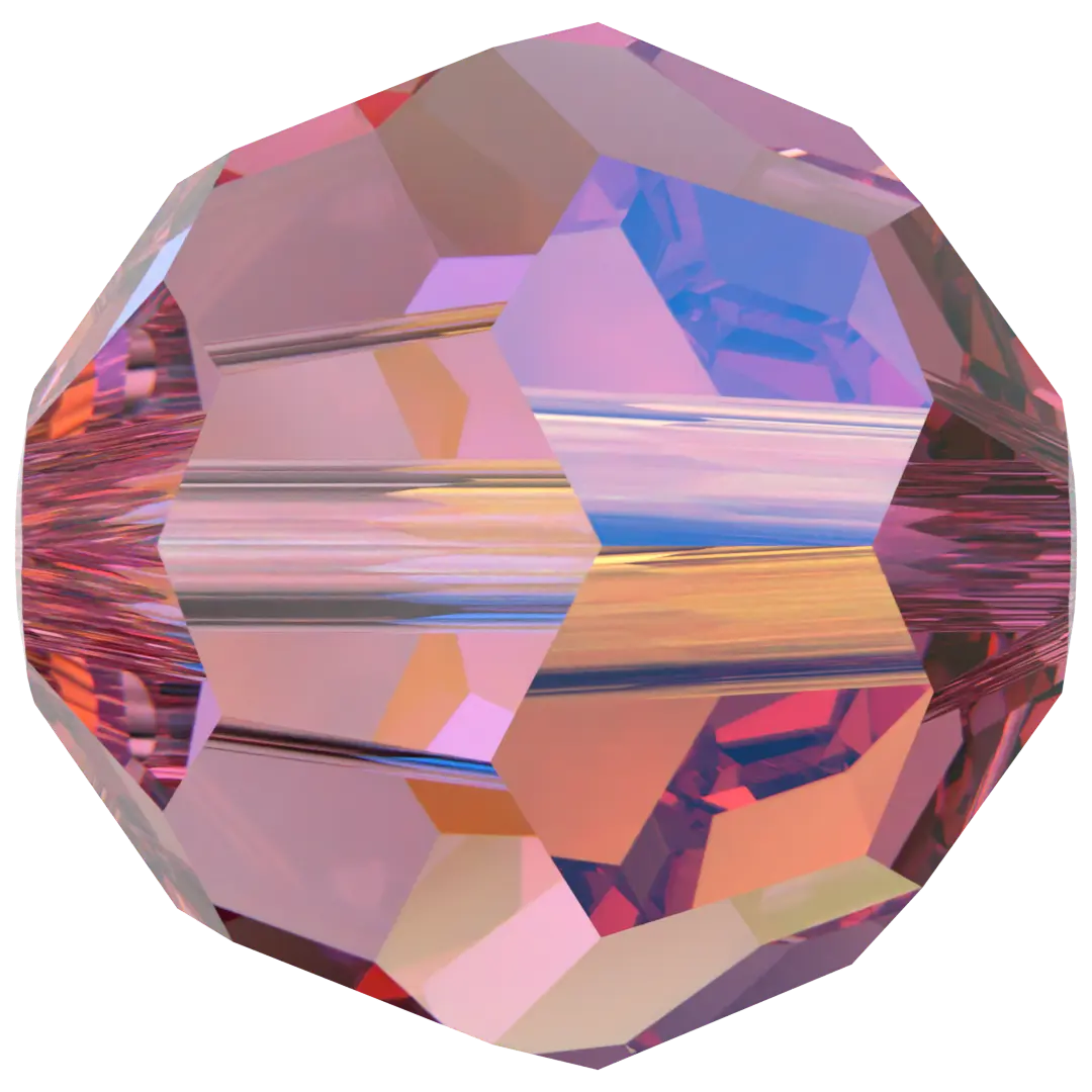 Swarovski Crystal Beads Round (5000) Rose AB - Bluestreak Crystals